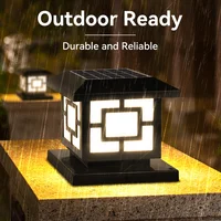 Solar LED Landscape Lighting Timed Pillar Lamps Outdoor Solar Light Remote Control Sunlights Garden Corridor External Solar Lamp 1