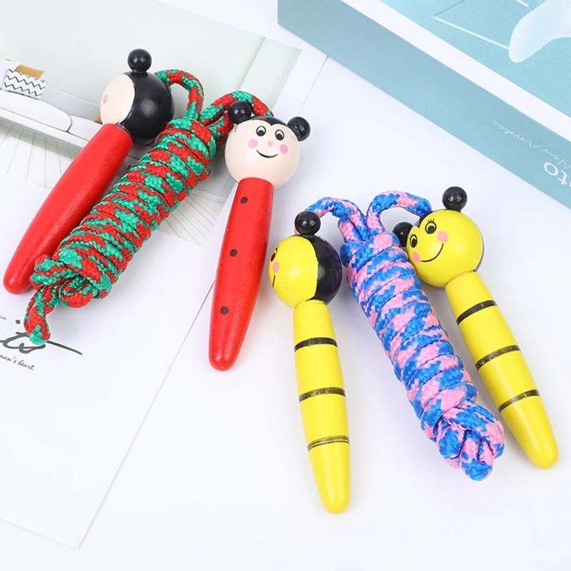 Cotton Jump Rope for Kids-Wooden Handle-Adjustable Cotton Braided Fitness Skipping Rope Great for Exercise Activity 24BD 3