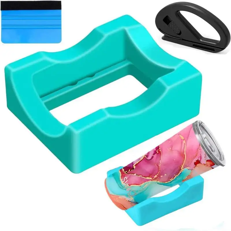 Cup Storage Holder Small Silicone Mug Glass Cup Cradle with Builts-in Slot Tumbler Holder for Crafts Decals Small Tumbler Stand Cup Holder