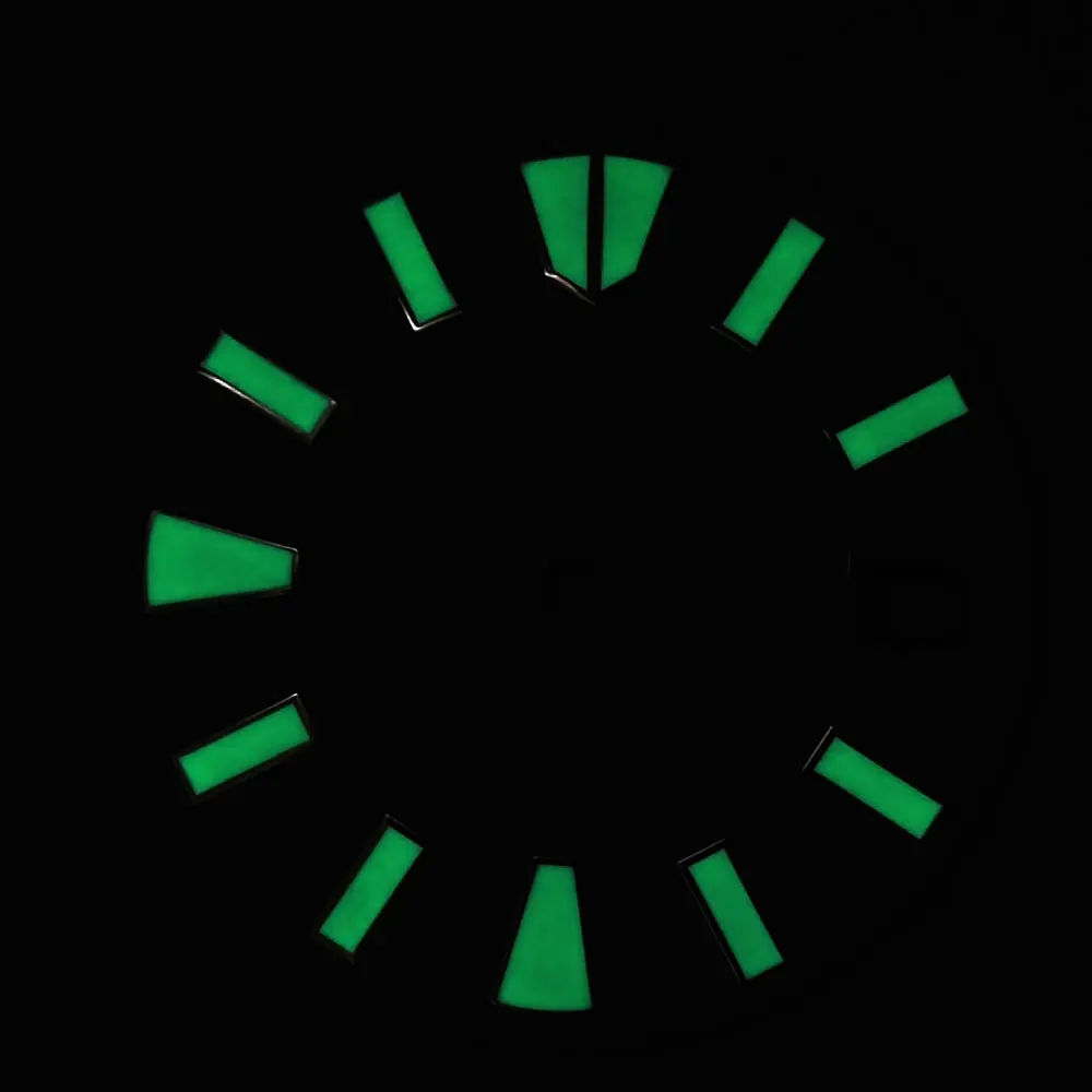 Custom White, Black, and Blue Dial with Green Luminescence