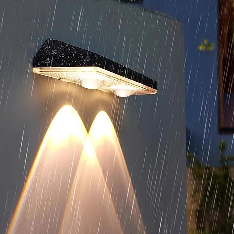 2/3LEDS Solar Wall Lamp Garden Landscape Light  Waterproof Bright Solar Lights Waterproof Yard Street Path Deck Stair Light