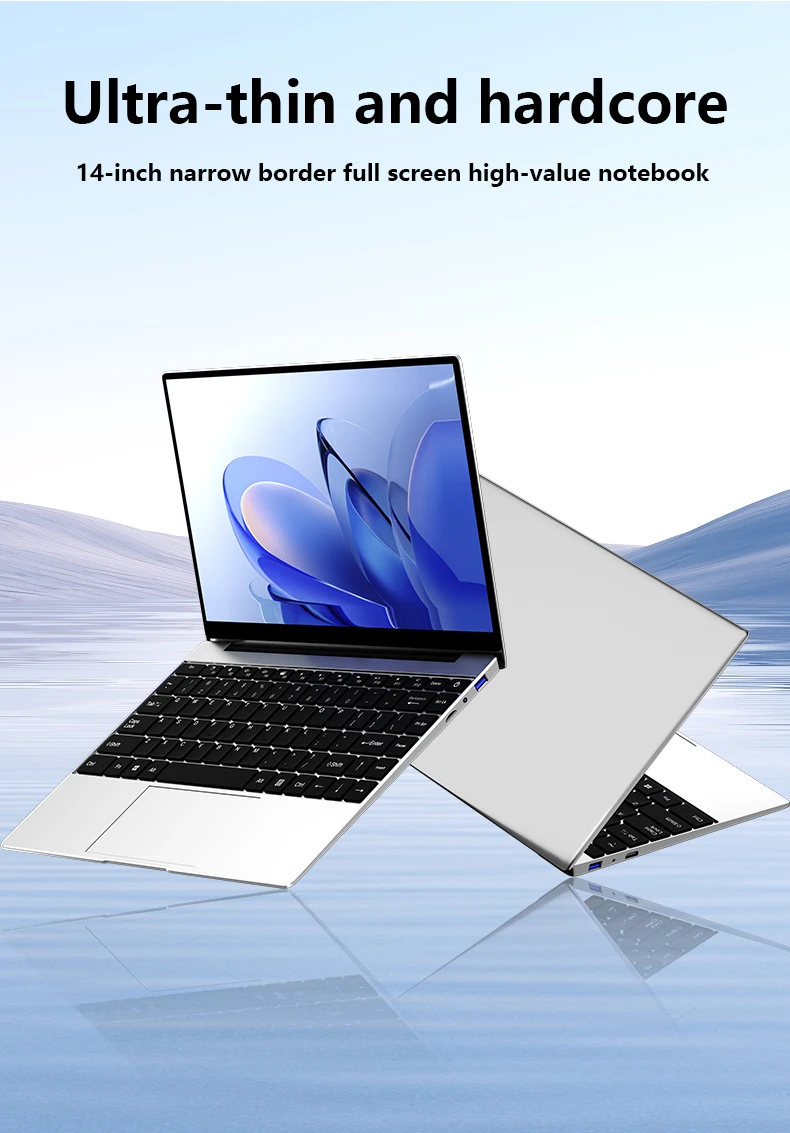 LENO 14.1"Laptop 16GB RAM 2TB SSD Windows 11 Intel N3700 Ultra Slim Notebook Gamer 1920*1080 Display Office Study Computer PC