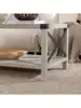 Walker Edison Sedalia Modern Farmhouse Metal X Coffee Table 40 Inch Stone Grey 5