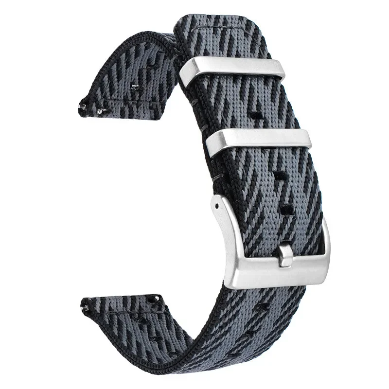 Quick Release Nylon Weave Stripe Watch Band, Sport Wrist Bracelet
