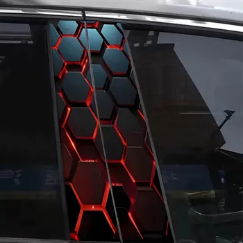 2 Set di Adesivi per Auto - Stile a Nido d'Ape - Adesivi Decorativi Impermeabili e Protettivi dal Sole, Adesivi Lucidi in PVC Resistente