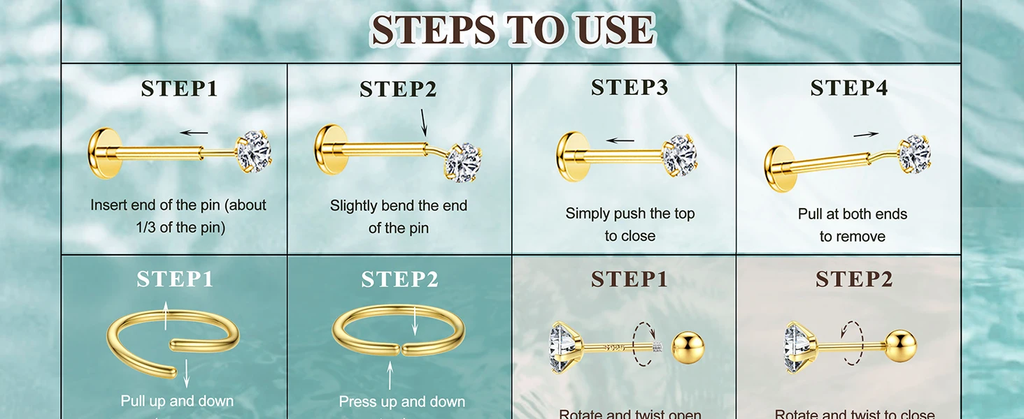 threadless flat back earrings hypoallergenic