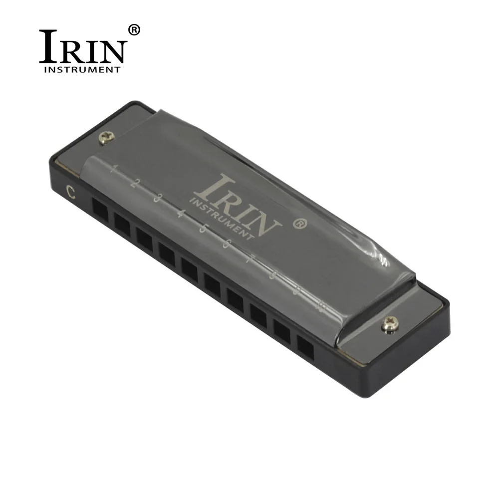 IRIN 10 Hole 20 Tone Black Nickel Plated Harmonica Woodwind Instrument With Case Music Gift Toy Jazz Melodica