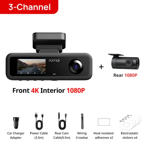 70mai T800E 3-Channel Front 4K + Rear 1080P + Interior 1080P HDR Supercapacitor 24H Parking GPS WiFi 6 70mai T800E Voice Control - Image 8