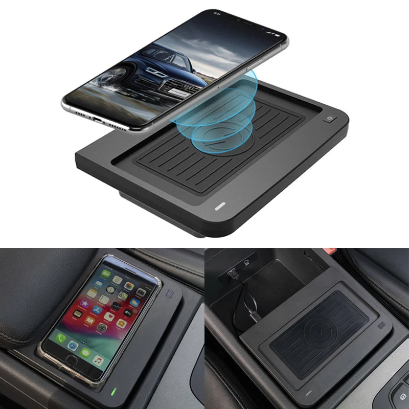 

Qi Car Wireless Charger For Audi Q5 SQ5 2017 2018 2019 2020 2021 2022 Center Console Phone Charging Pad Mat Car Accessories