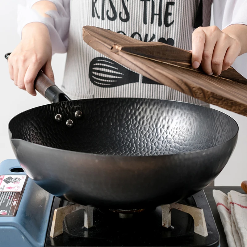 Iron Wok High Quality Traditional Cookware Iron Wok Nonstick Pan Non