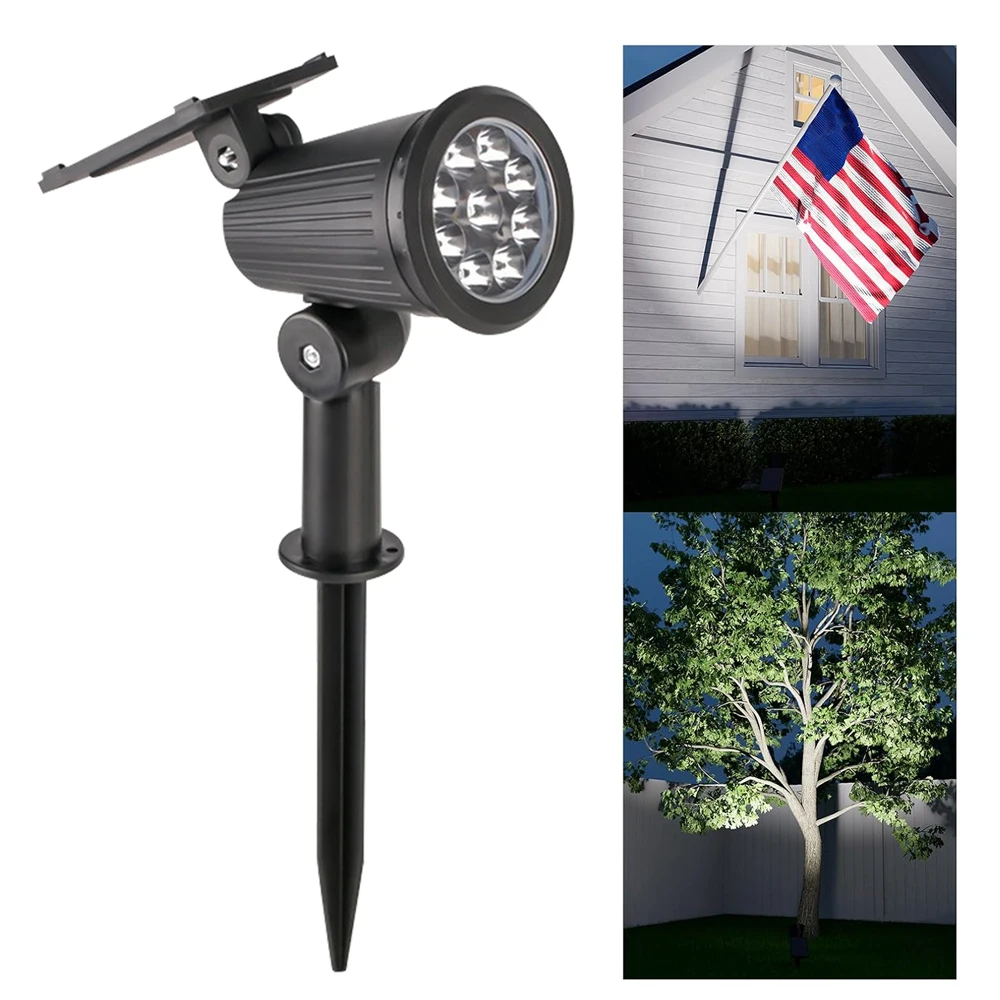 1pc Solar Spot Lights Outdoor, Adjustable Auto Lights, Landscape LED Lighting Ground Light for Garden Pool Tree Pond and Yard