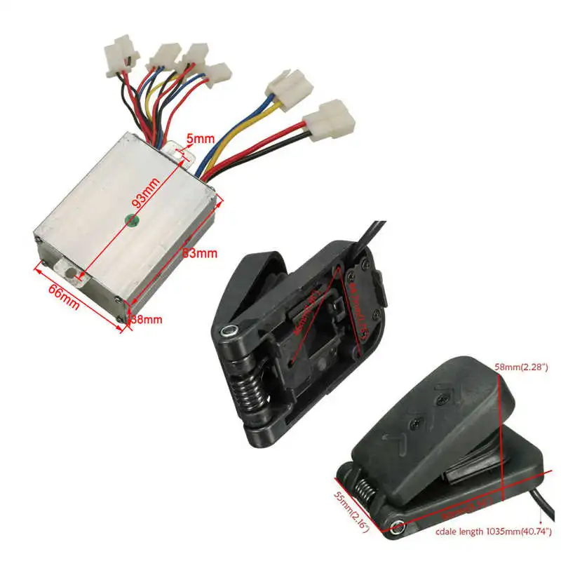 Automobil DC24V 500W Brushed Speed Motor Controller mit Gaspedal