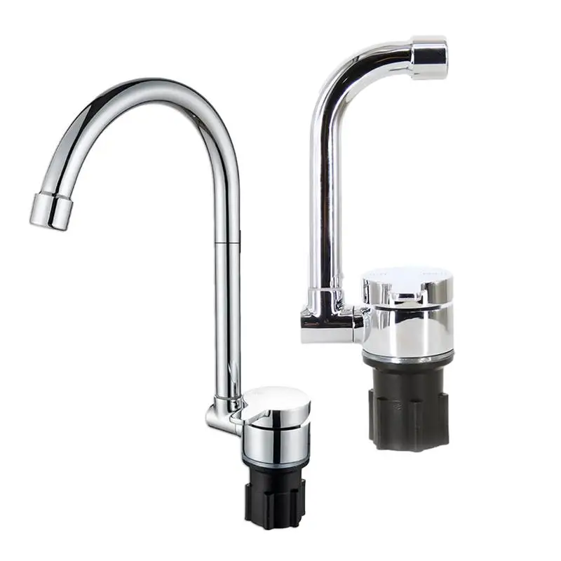 360 Degree Swivel RV Faucet RV 180 Up And Down Rotating Faucet Splash-Proof Sink Water Tap Kitchen Sink Faucets For Campervans 360 degree swivel rv faucet chrome polished rust proof water faucet with brass construction kitchen sink faucets for campervans