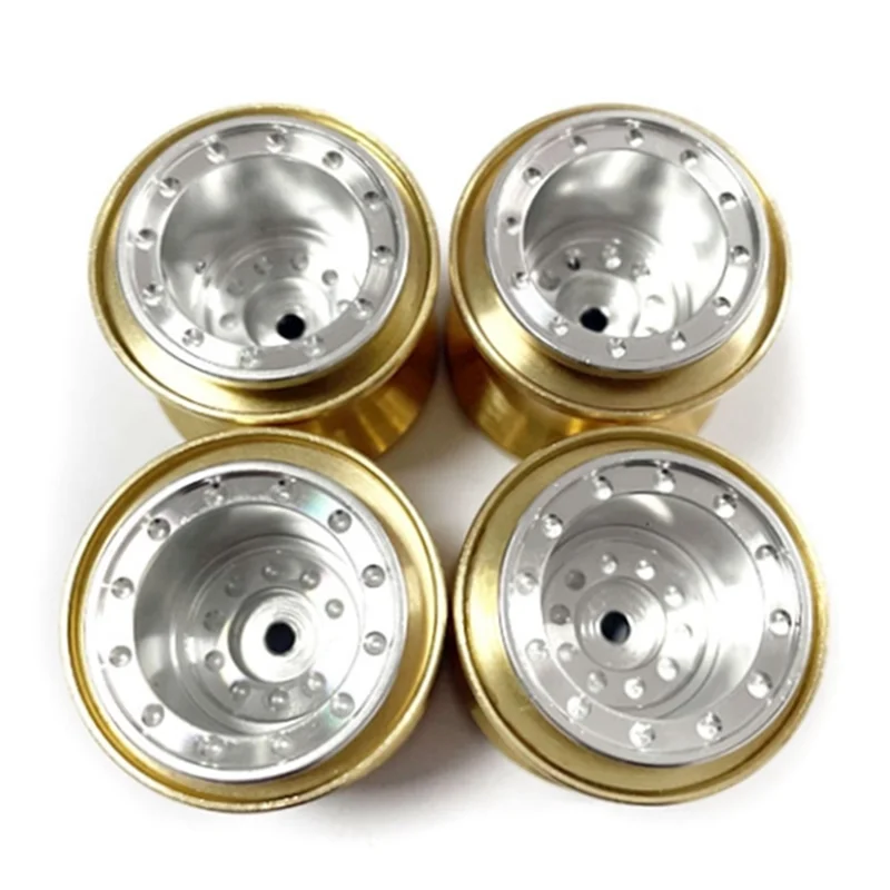 

4Pcs Brass Clamp Ring Metal 1.0 Wheel Rim Wheel Hub for FMS FCX24 Max Smasher 1/24 RC Crawler Car Upgrade Parts,2