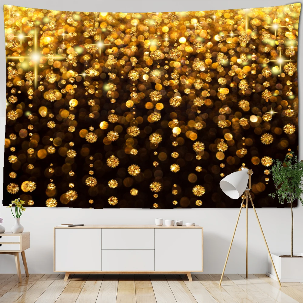 

Golden Dream Psychedelic Scene Tapestry wall Hanging Printing Christmas Party Tapestries beach towel decoration wall Cloth