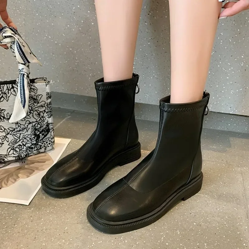 

Женские ботинки челси на платформе, черные или коричневые мотоциклетные ботинки в стиле панк, повседневная обувь в Корейском стиле, 2019