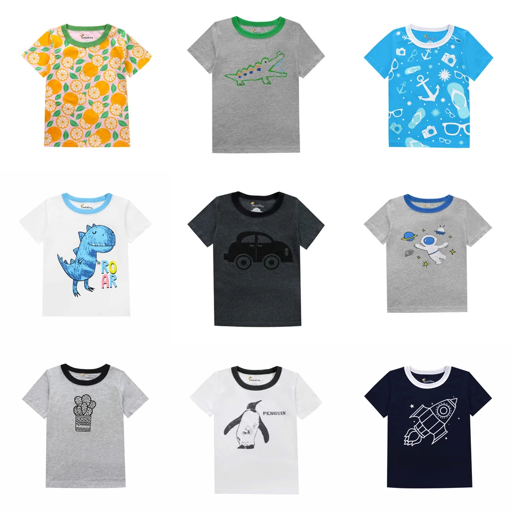 Kids 100% Cotton Fine Tshirt With Printed Multi Colour | Age 1 to 6 Years (Pack of 3 Pieces) main image 1