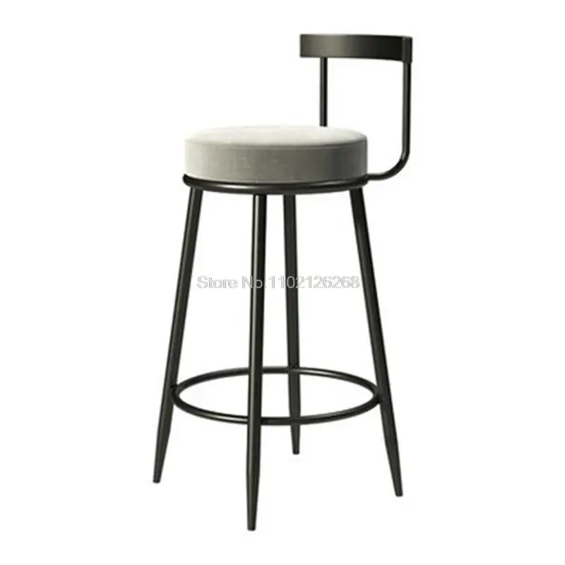 Nordic Ins Light Luxury Bar Chair Net Red Bar Stool Home Backrest Fashion Bar Chair Milk Tea Shop High Stool