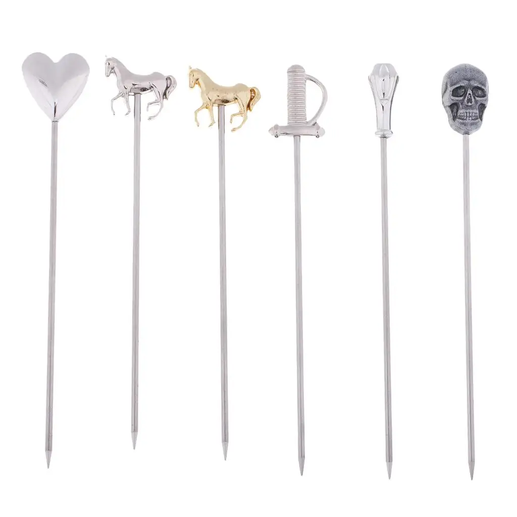 6pcs Cocktail Picks Wedding Party Celebration Sticks Bar Party Accessories