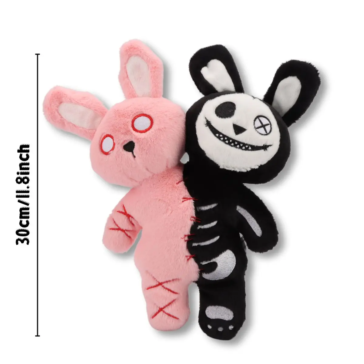 30cm 恐ろしいゴシックウサギのぬいぐるみ 子供用 ホラーぬいぐるみ