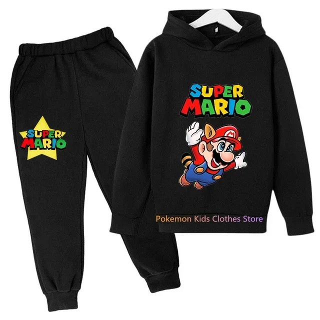 Nuovo gioco Super Mario bros Set bambini felpa bambini giacca ragazzo ragazza vestiti primavera autunno felpa con cappuccio 3-14 anni maglione vendite
