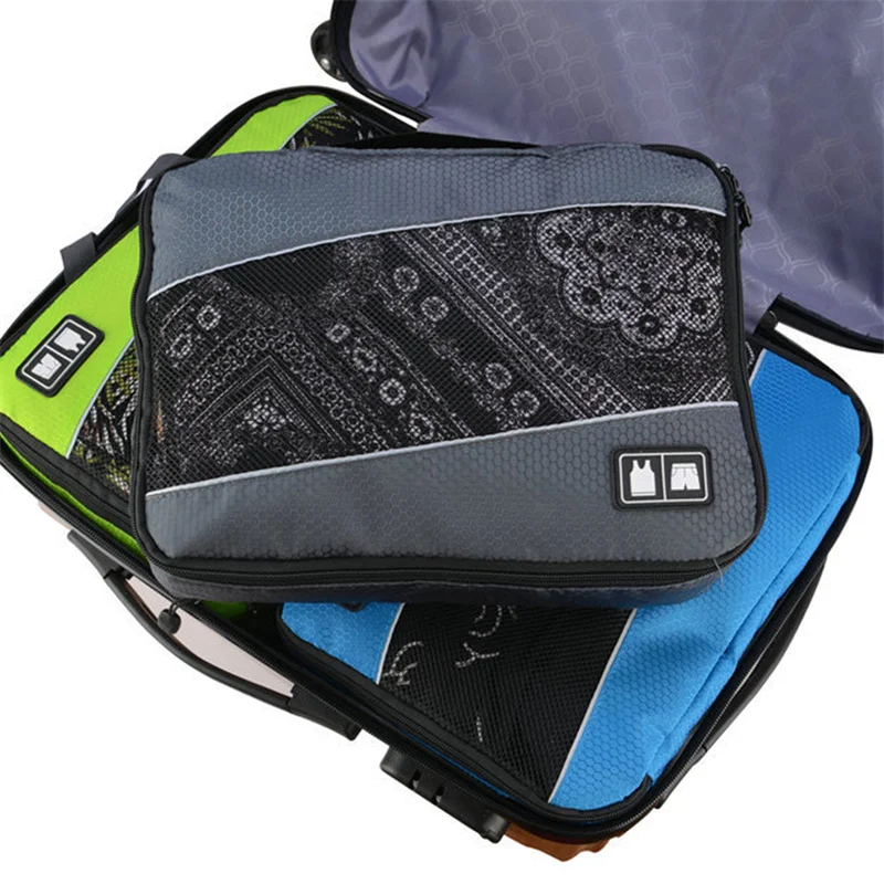 6 Pcs/Set Waterproof Travel Storage Bag Luggage Organizer Clothes Shoe Tidy Pouch Suitcase Packing Holiday Travel Accessories