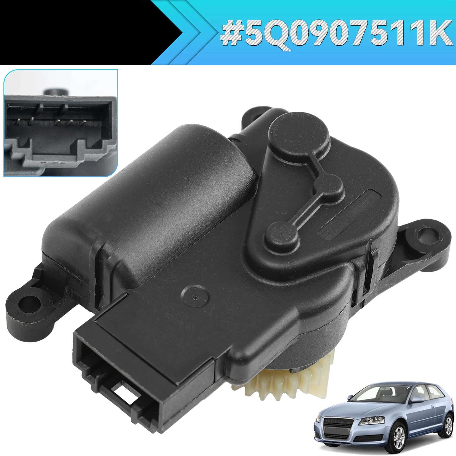 5Q0907511K HVAC 히터 블렌드 도어 액추에이터 (폭스바겐 골프, 티구안, 시트 아테카, 아우디 A3, 스코다 옥타비아 2012-2016 2017 2018 2019 2020 용)