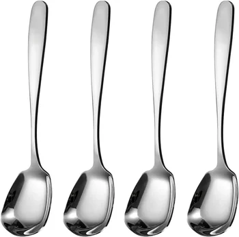Splendida cucchiaio rotondo in acciaio inossidabile, cucchiaio da pranzo in acciaio inossidabile, utensile da cucina per lavastoviglie, lavabile, lucidatura a specchio fine 1