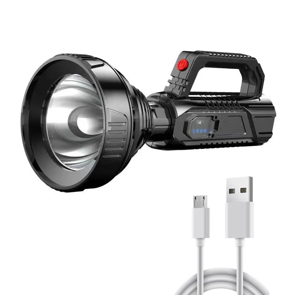 

New High Power LED Flashlight Waterproof Fishing Lantern Torch USB Rechargeable Powerful Spotlight Searchlight Camping Lamp