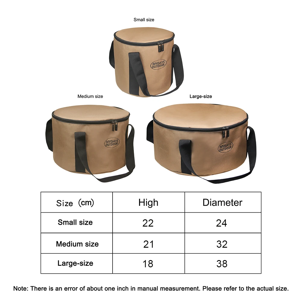 Oxford Cloth Pot Tableware Bag Portable Waterproof Round Camping Pot Bag Large Capacity Wear-resistant Picnic Tools Accessories
