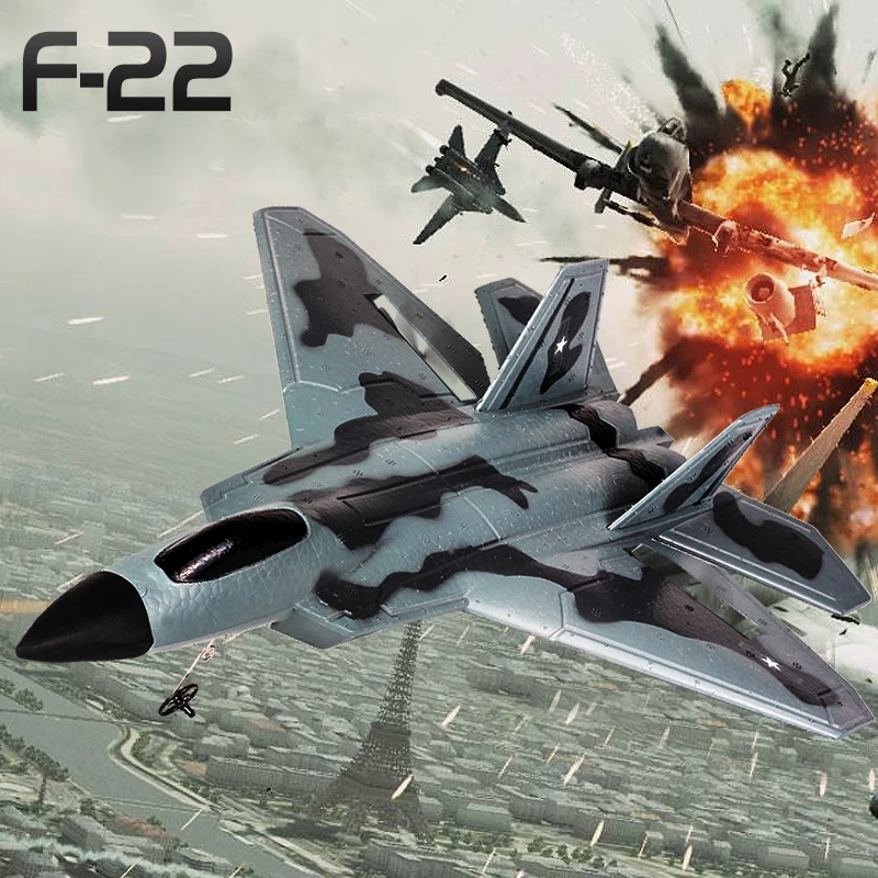 FX-622 F22 RC Remote Control Airplane 2.4G Remote Control Fighter Hobby Plane Glider Airplane EPP Foam Toys RC Plane Kids Gift 2