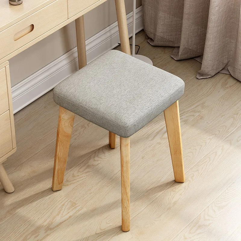 Realife Small Square Stool Modern Makeup Simple And Economical Chair Household Dining Stool Adult Fabric Soft Surface Low