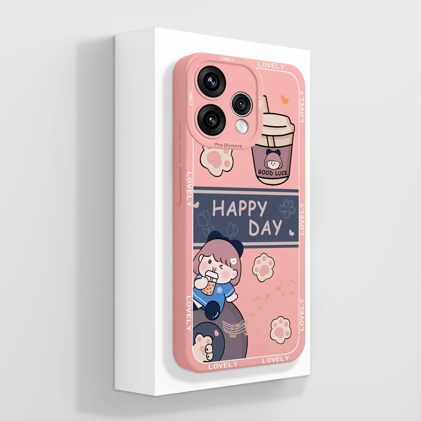 Cartoon Girl Panda Soft Silicone Phone Case - Anti-Slip Slim Back Cover