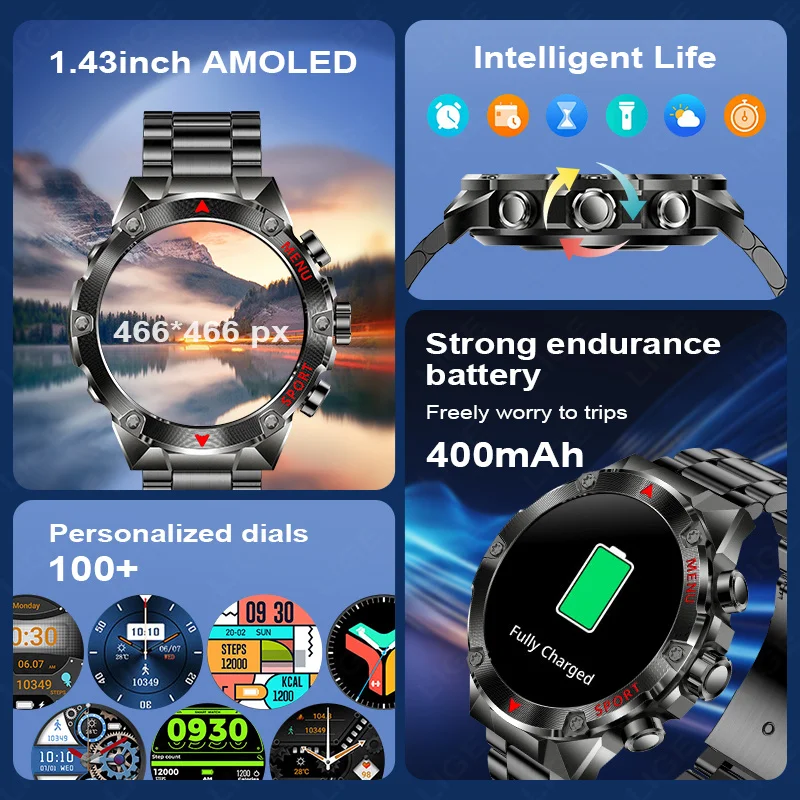 LIGE 1.43ġ AMOLED ũ  Ʈ ġ  ȭ  ȭ  ǰ     Smartwatch