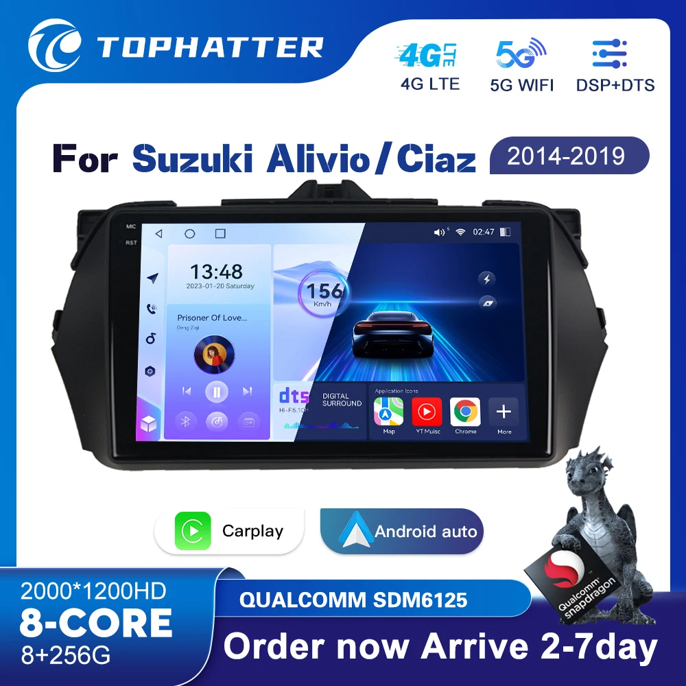 

Qualcomm Multimedia Video PlayerAndroid 13 For Suzuki Alivio/Ciaz 2014 - 2019 Android Auto Stereo Navigation Stereo Head Unit
