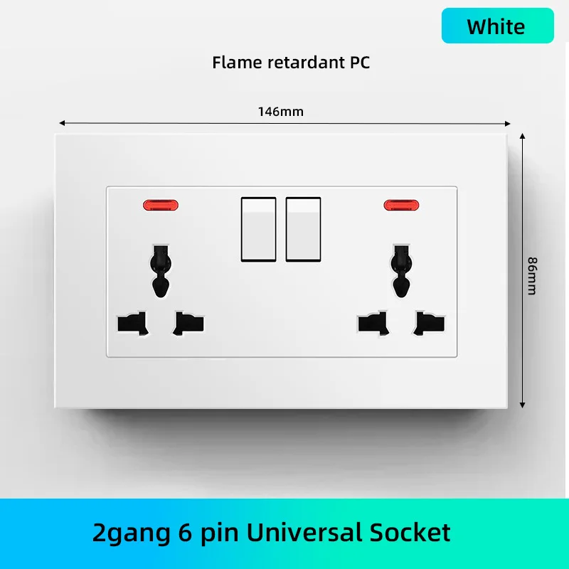 2gang 6pin Socket