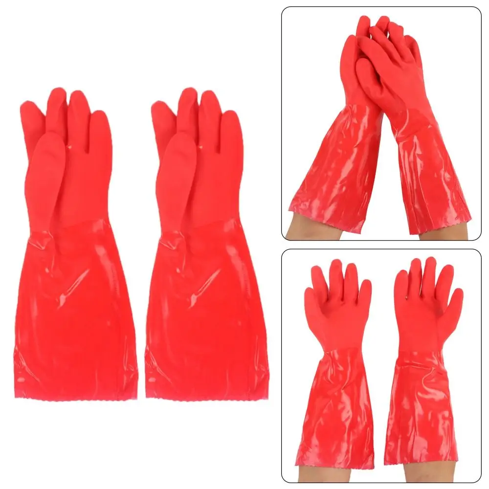 

Rubber Work Gloves Tool Waterproof 40CM Protective Mitts Plush Sleeveless Thickening Househeld Gloves Kitchen