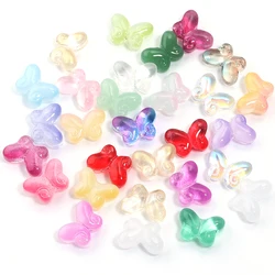 Colorful Glass Butterfly Lampwork Beads - 50pcs for Jewelry Making & DIY Accessories (Random Mixed)