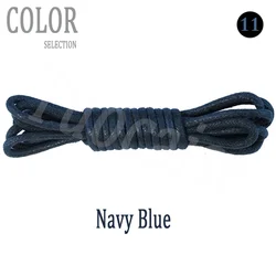 Waxed Cotton Waterproof Shoelaces - Durable and Stylish in 11 Colors - 60cm (11 Navy Blue)