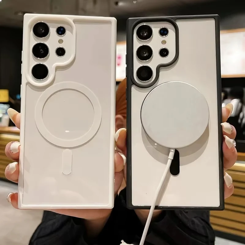 Magnetic Transparent Wireless Charging Phone Case with Matte Finish