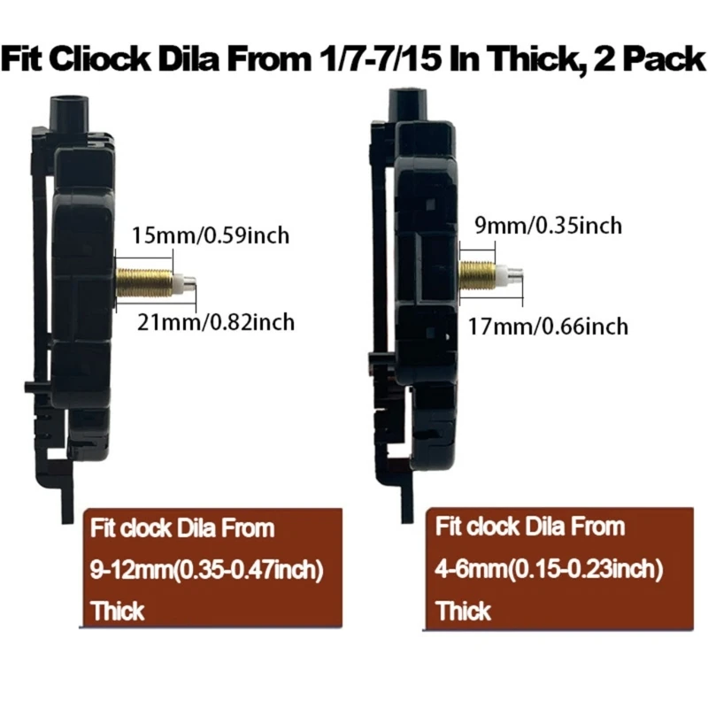 2 Pack Clock Mechanism Quartzs Pendulum Type Movement DIY Kits with 6 Pair of Hands for Customs Wall Clock Repair