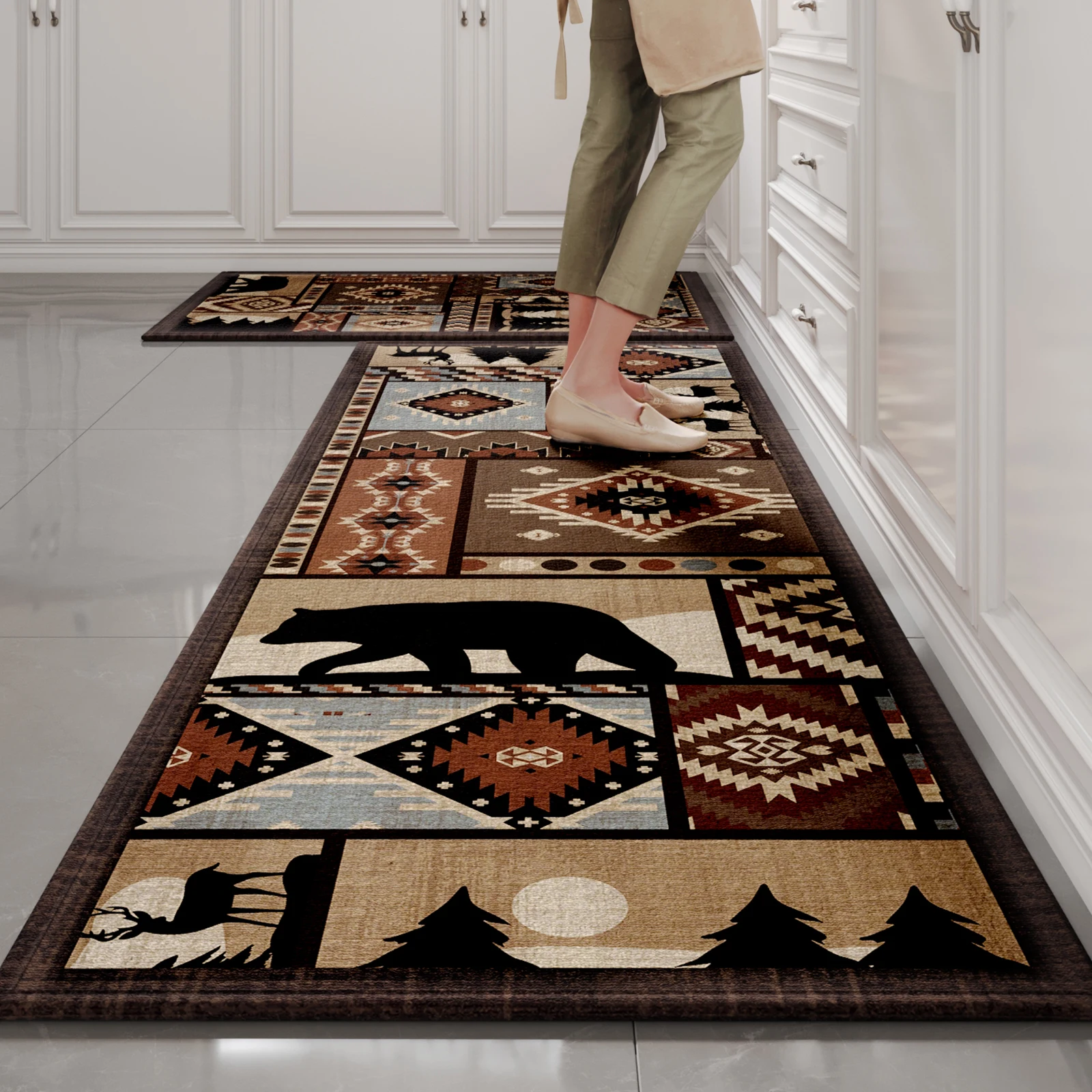 

Kitchen Rug Runner For Hallways No Crease Stain Resistant Non Skid Rubber Backing Mat Bedroom Laundry Dining Room Floor Carpet