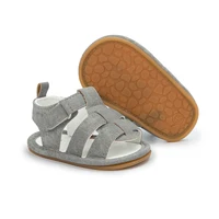 KIDSUN Summer Baby Sandales Shoes Toddler Girl Boy Canvas Sandals Non-Slip First Walker Crib Shoes For 0-18 2