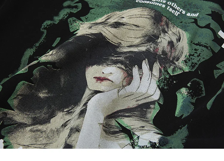 Grunge Blindfolded Girl Graphic Hoodie S006739b26d6a4ebe8154f8bdfd3f296ec