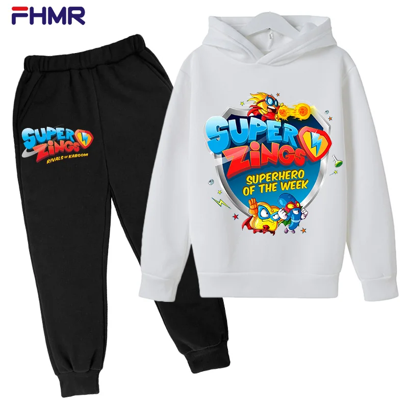 Super zings 4-14Y Kids Boys Hoodies+Pants Sets Autumn Baby Tops Clothing Toddler Casual Sweatshirt Suit Children Clothes
