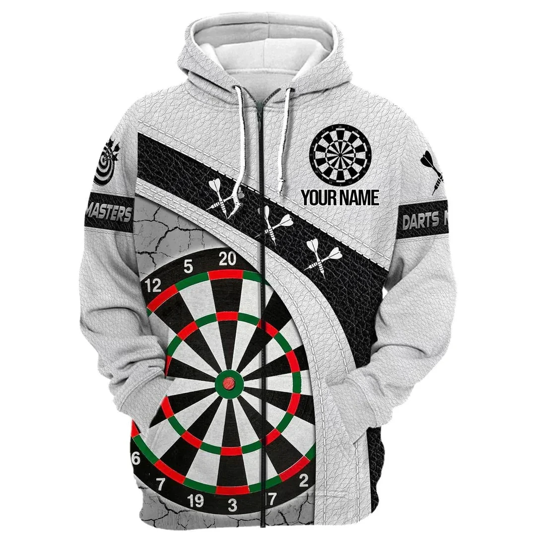 thumbnail image 1 of Sudadera con capucha y cremallera con estampado de dardos en 3D y juego de bar, tendencia de hip hop, ropa de otoño de talla grande, 1 of 4