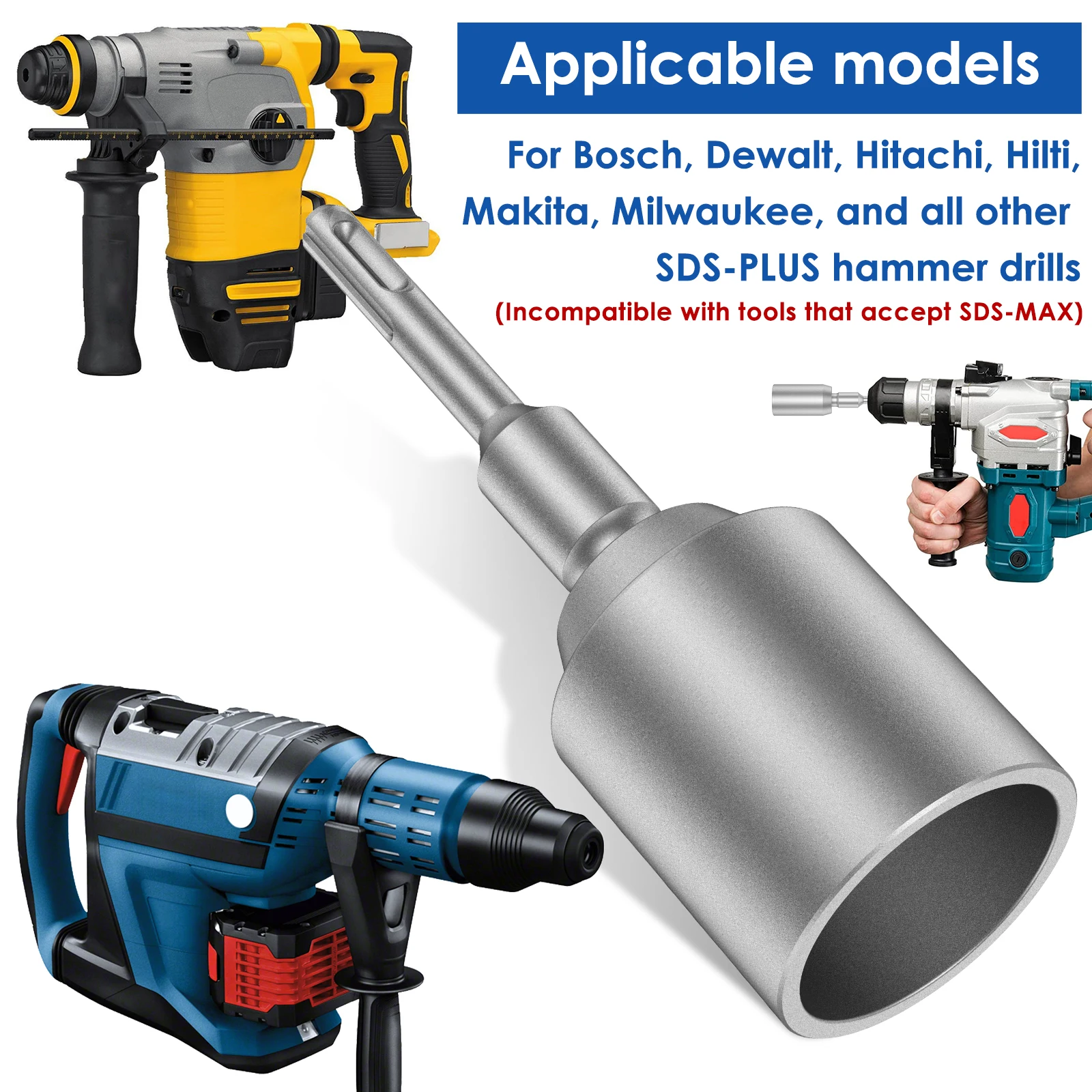 SDS-Plus Ground Rod Driver 30/45/65mm Drill Bit Driver Heavy