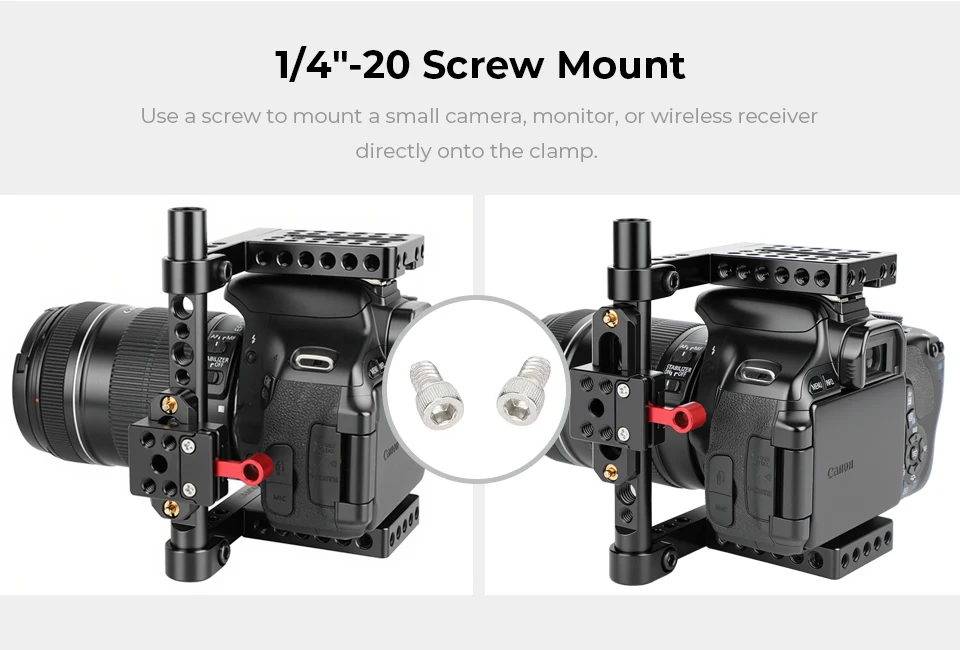 Quick Release NATO Rail Clamp with 2/2.8/3.9inch Safety Rail For Camera Cage Rig