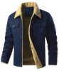 Men’s Winter Faux Shearling Jacket – Black Parka 5