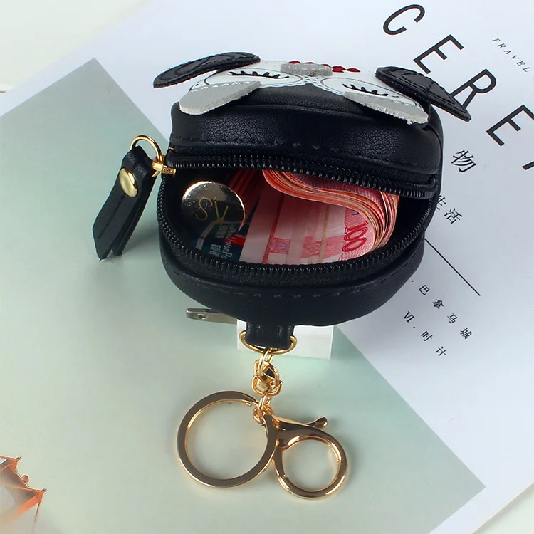 Coin Purse Coin Wallet PU Leather Coin Purses Cute Key Bag Owl Coin Purse Mini School Bag Car Key Chain Pendant Lady Wallet Purse Keychain